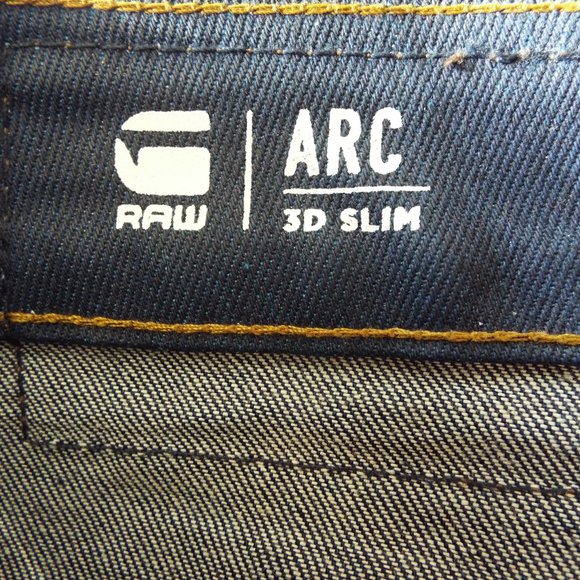 G-Star RAW Restored Dark Denim Jeans ARC 3-D Slim Paint Splattered Size 30x30 - Picture 9 of 11